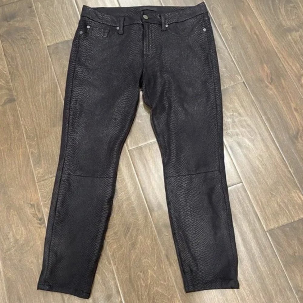 SALE - 7 for All Mankind Skinny Snakeskin Moto Pants, Size 29